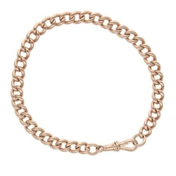 9ct Rose Gold Albert Bracelet 9"