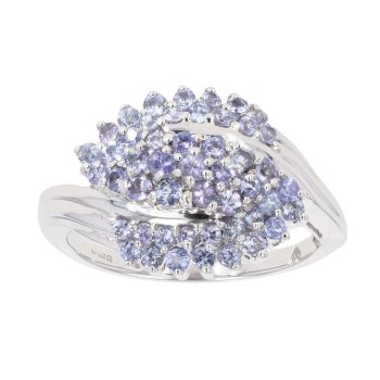 9ct White Gold Tanzanite Cluster Ring