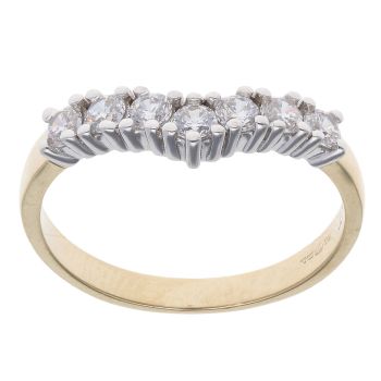 9ct Yellow Gold Cubic Zirconia Wishbone Ring