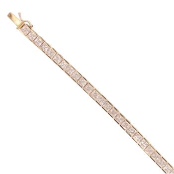 9ct Yellow Gold Cubic Zirconia Bracelet 7.5"