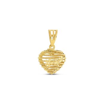 22ct Yellow Gold Jali Heart Shape Pendant