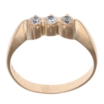 18ct Yellow Gold Cubic Zirconia Three Stone Ring