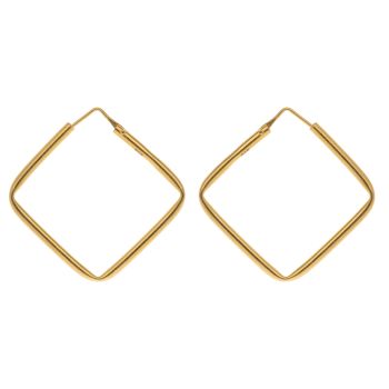 22ct Yellow Gold Classic Plain Square Hoop Earrings