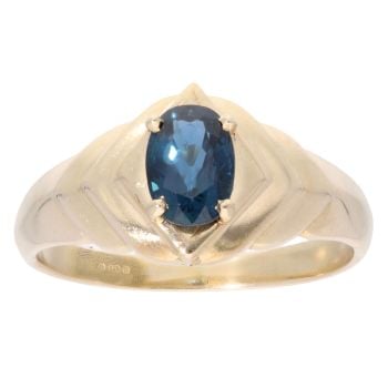 14ct Yellow Gold Solitaire Sapphire Ring
