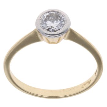 9ct Yellow Gold 0.50ct Rub over Set Solitaire Diamond Ring