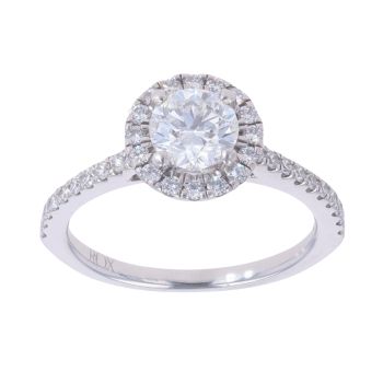 Platinum 1.00ct Brilliant Cut Diamond Halo Cluster Ring
