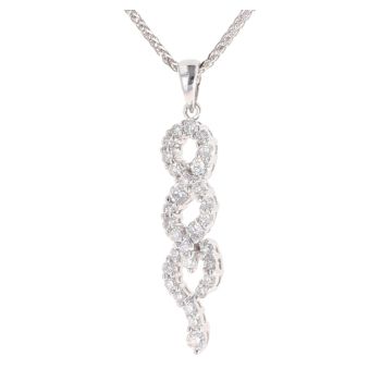 18ct White Gold 0.50ct Diamond Drop Pendant and Chain 16"