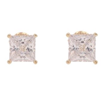14ct Yellow Gold Cubic Zirconia Stud Earrings