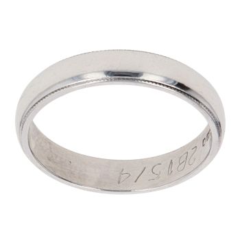 18ct White Gold Milgrain Wedding Band 3.9mm
