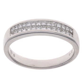 18ct White Gold 0.50ct Princess Cut Diamond Half Eternity Ring
