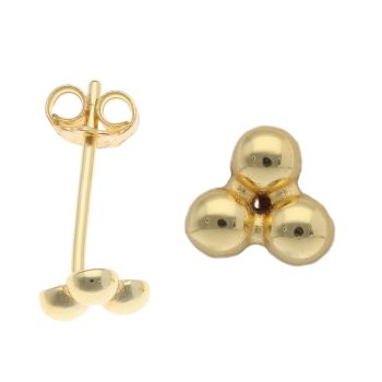 Silver Gold Plated Three Dot Stud Earrings