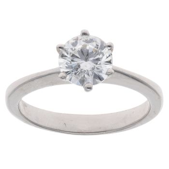 14ct White Gold 1.00ct Brilliant Cut Diamond Solitaire Ring