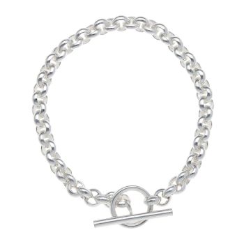 Silver Belcher T-Bar Bracelet 7.5" By Icesia