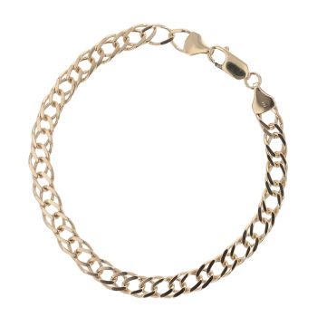 9ct Yellow Gold Double Curb Bracelet 8"