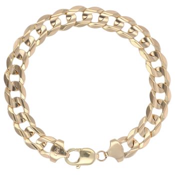 9ct Yellow Gold Curb Bracelet 8"