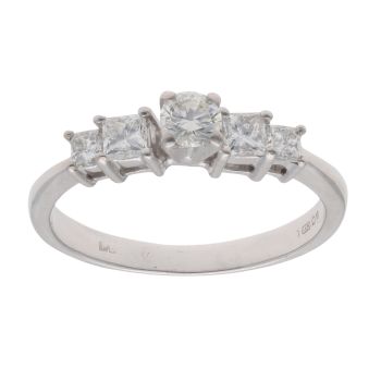 18ct White Gold 0.50ct Diamond Five Stone Ring