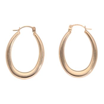 9ct Yellow Gold Plain Hoop Earrings