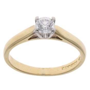 18ct Yellow Gold 0.33ct Brilliant Cut Diamond Solitaire Ring