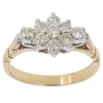 18ct Yellow Gold 0.50ct Brilliant Cut Diamond Cluster Ring