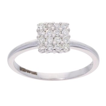 18ct White Gold 0.30ct Diamond Cluster Ring