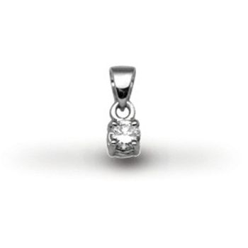 18 Carat White Gold 10pt 4 Claw Diamond Solitaire Pendant