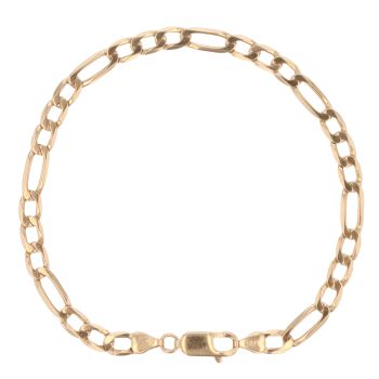 9ct Yellow Gold Figaro Bracelet 8.5"