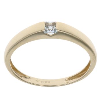 9ct Yellow Gold Aquamarine Single Stone Ring
