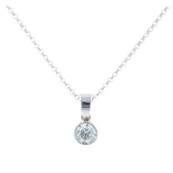18ct White Gold 0.33ct Diamond Pendant and Chain 16"