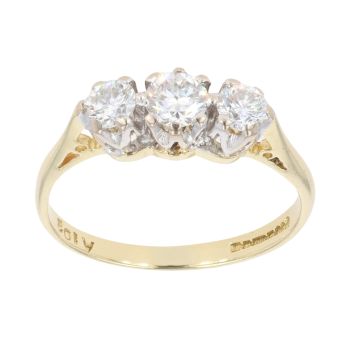 18ct Yellow Gold 0.55ct Diamond Trilogy Ring