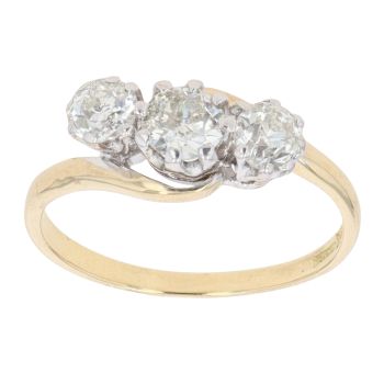 18ct Yellow Gold 1.20ct Brilliant Cut Diamond Trilogy Ring