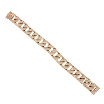 9ct Yellow Gold Textured Curb Bracelet 8"