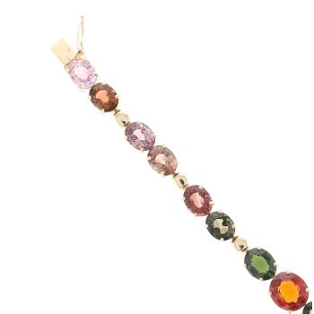 9ct Yellow Gold Multi-Gemstone Bracelet 7"