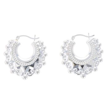 Silver Creole Hoop Earrings By Icesia