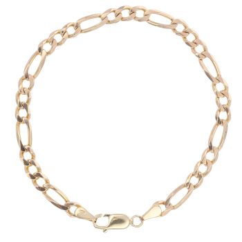 9ct Yellow Gold Figaro Bracelet 8"