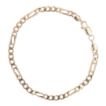9ct Yellow Gold Figaro Bracelet 7"