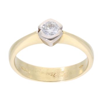 18ct Yellow And White Gold 0.25ct Diamond Solitaire Ring