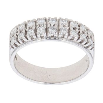 18ct White Gold 0.35ct Brilliant Cut Diamond Two Row Ring