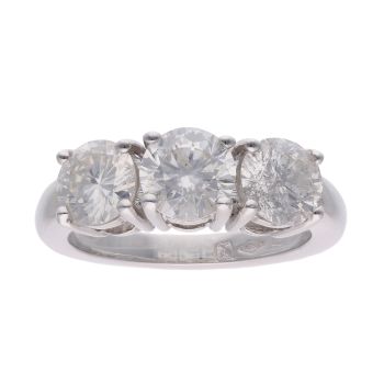 18ct White Gold 3.23ct Diamond Trilogy Ring