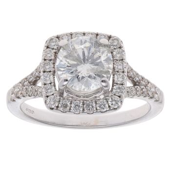 18ct White Gold 1.80ct Brilliant Cut Diamond Cluster Ring