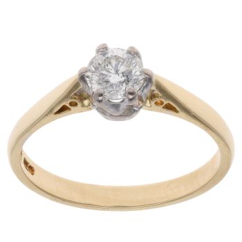 18ct Yellow Gold 0.51ct Brilliant Cut Diamond Solitaire Ring