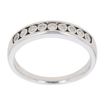 9ct White Gold 0.05ct Diamond Half Eternity Ring