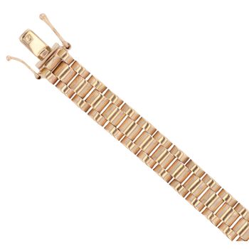 9ct Yellow Gold Watch Strap Style Bracelet 6"