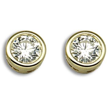 18 Carat Yellow Gold 50pts Rubover Earrings