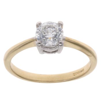 18ct Yellow Gold 1.00ct Brilliant Cut Diamond Solitaire Ring