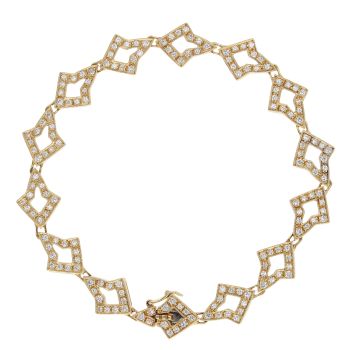 9ct Yellow Gold 1.75ct Brilliant Cut Diamond Bracelet 7"