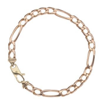 9ct Yellow Gold Figaro Bracelet 8.5"