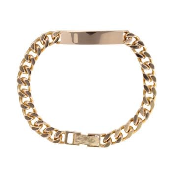 9ct Yellow Gold Curb I.D Bracelet 8"