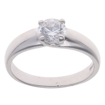 9ct White Gold Cubic Zirconia Solitaire Ring