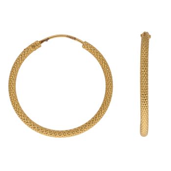 22ct Yellow Gold Dot Grain Hoop Earrings