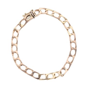 9ct Yellow Gold Square Curb Bracelet 6.5"